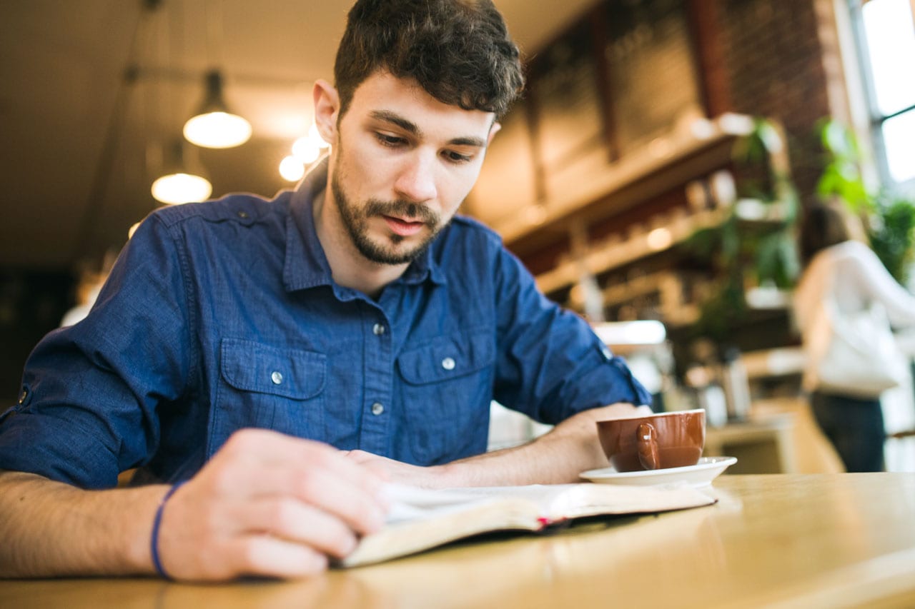 Man reading in a Bible